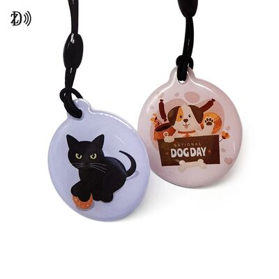 Aangepaste 13,56MHz programmeerbare NTAG213 Smart Epoxy Keyfob Tags RFID Tag NFC Sleutelhanger