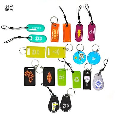 Aangepaste 13,56MHz programmeerbare NTAG213 Smart Epoxy Keyfob Tags RFID Tag NFC Sleutelhanger