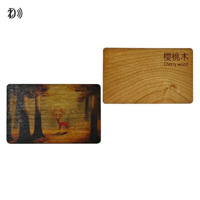 Factory Direct Sales Custom Logo Engraved Wooden RFID Business Card NFC ISO14443A 13.56MHz Blank Wood NFC Hotel Key ID Card
