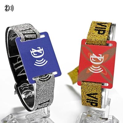 Aangepaste NFC 13.56MHz Wegwerp Stoffen Polsband S50 Chip RFID Armband voor Evenement Feest Toegangscontrole